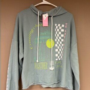 Grayson Threads Green Creating Change Together Graphic Cropped Hoodie size XL